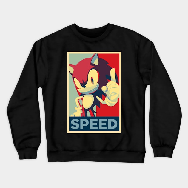 Sonic - Speed Poster Crewneck Sweatshirt by A10theHero